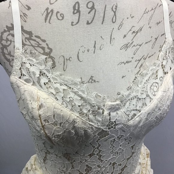 Fashion Nova- Cream Lace Bodysuit Dress, size L - Picture 5 of 11